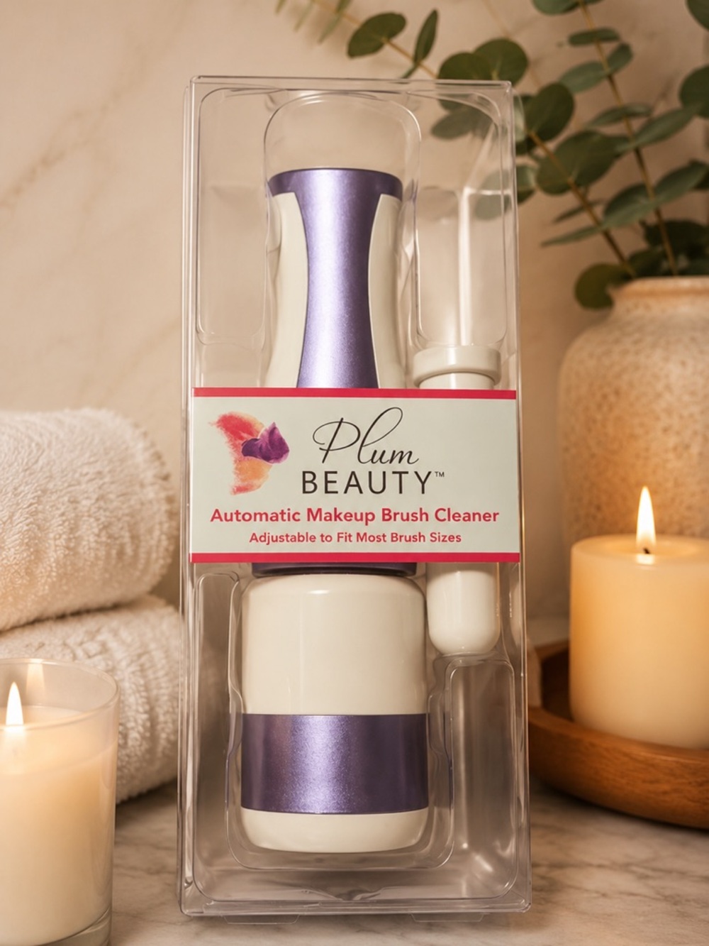 Automatic Makeup Brush Cleaner — Purple & White